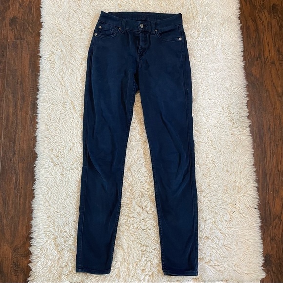 7 For All Mankind Jeggings Womens The Midrise Skinny Blue Jeans Pants Size 26 - Picture 1 of 11